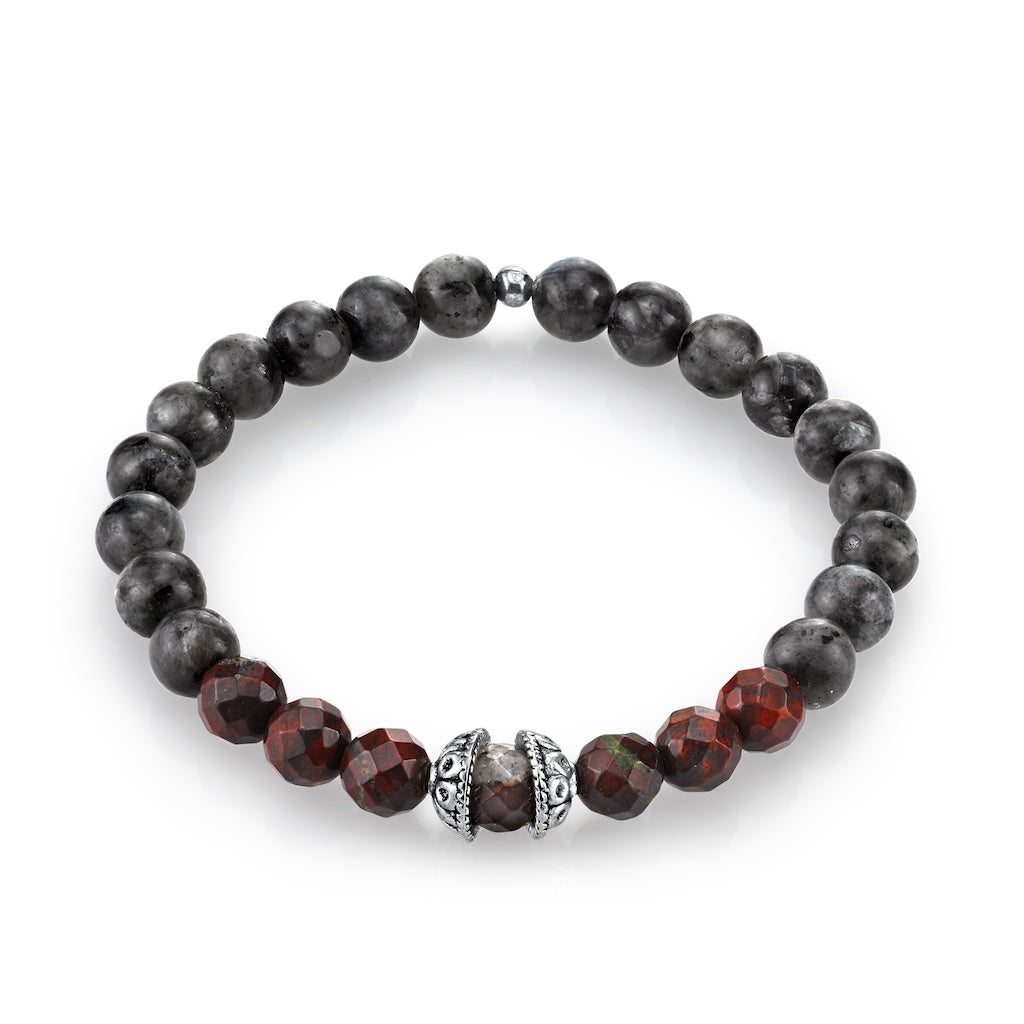 mens-jewelry-bracelet-grey-stone-red-jasper-silver