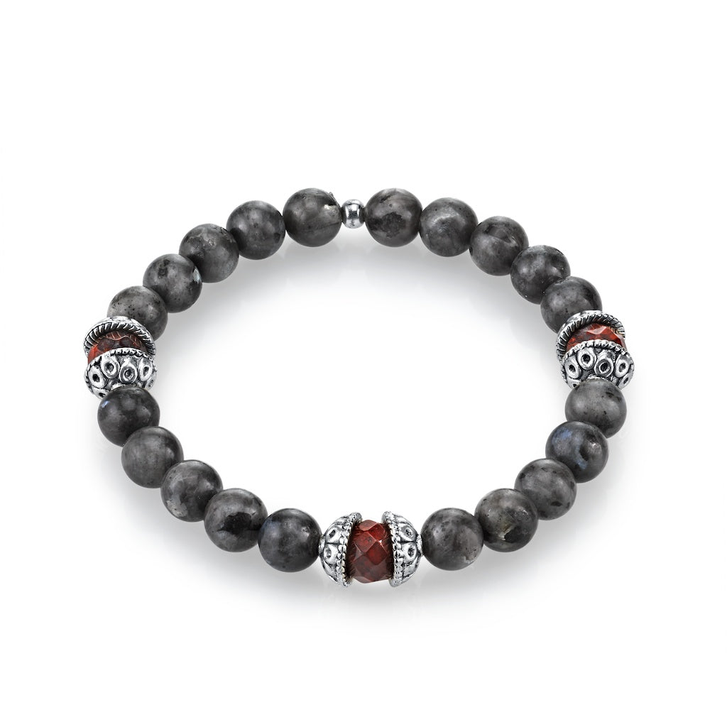 mens-jewelry-bracelet-grey-red-jaspar-silver