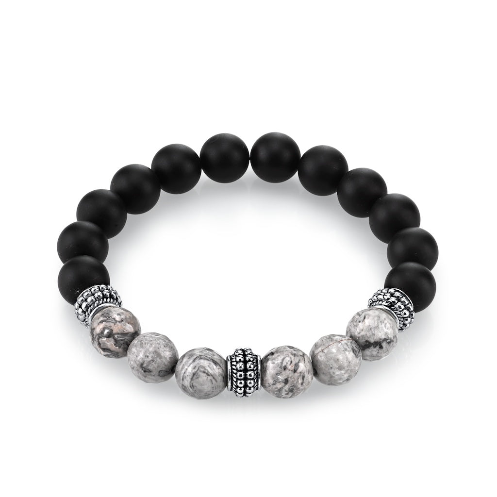 mens-jewelry-stone-bracelet-onyx-grey-jasper-silver