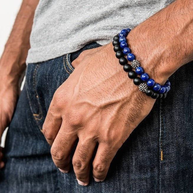 mens-stone-bracelet-black-onyx-bleu-silver