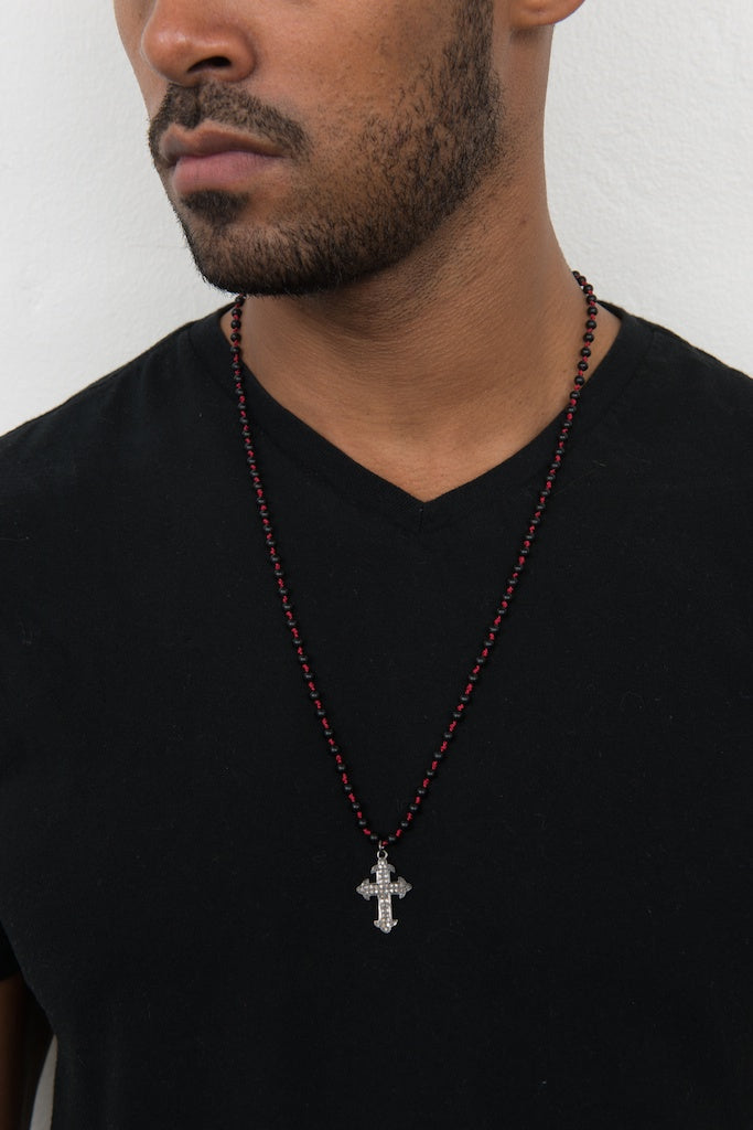 mens-knotted-necklace-diamonds-cross