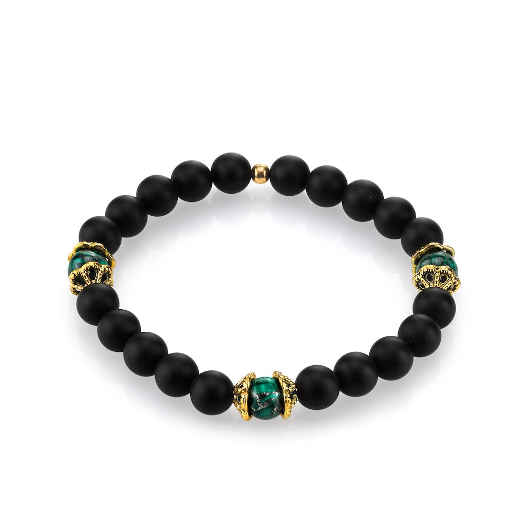 mens-jewelry-bracelet-matte-onyx-malachite-gold