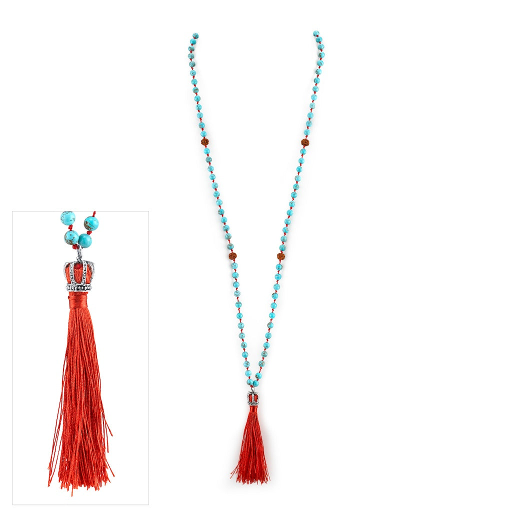 womens-jewelry-knotted-necklace-turquoise-prayer-beads-silver-tassel