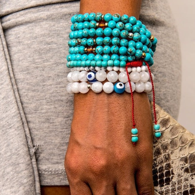 womens-stone-stackable-bracelets-turquoise-silver